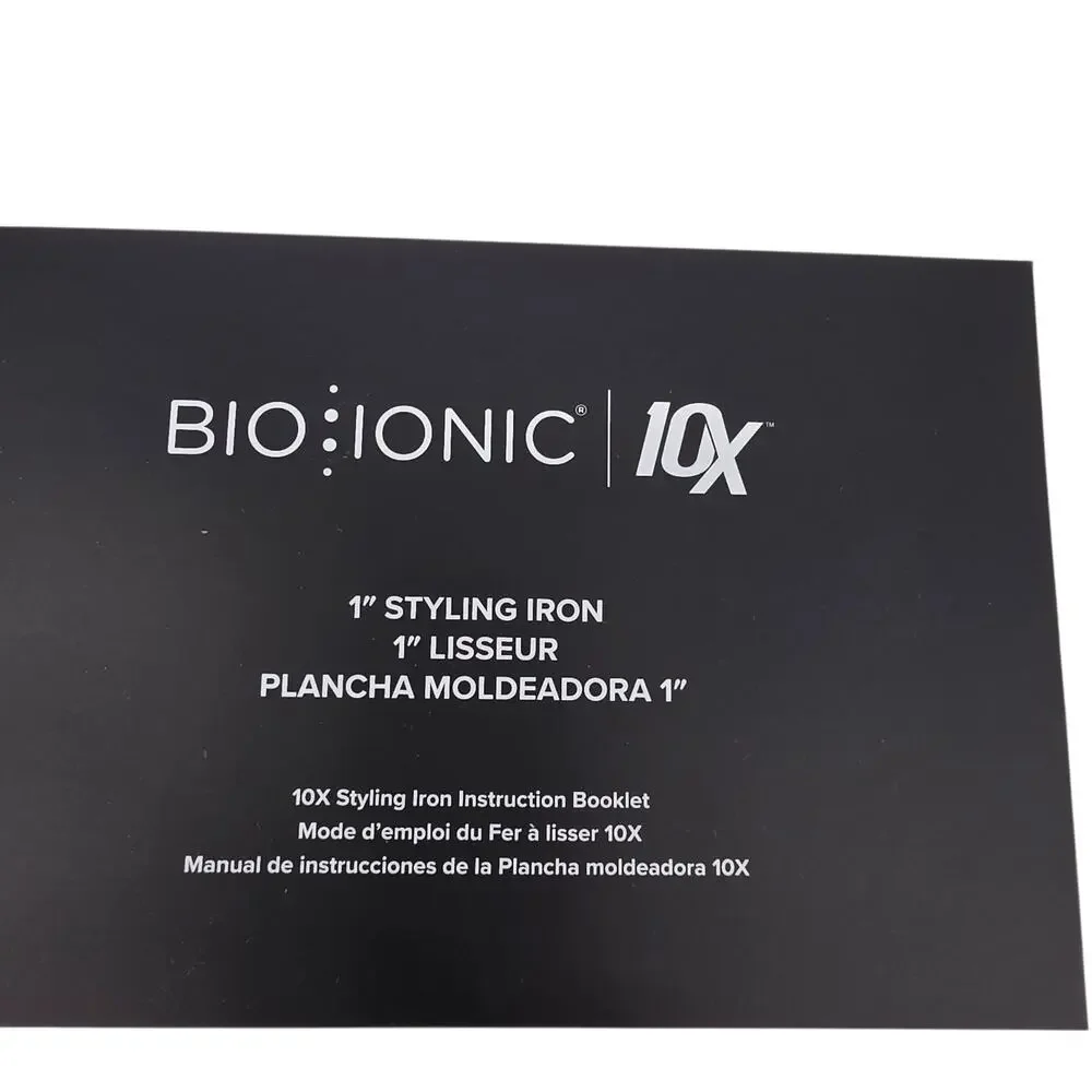 Bio Ionic 10X 1” Ceramic Pro Hair Styling Iron Hair W/ Graphene MX Round Brush